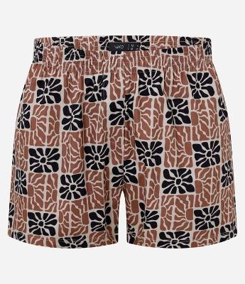 Cueca Samba Canção em Tricoline com Estampa Geométrica Orgânica Bicolor