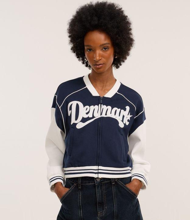 Casaco em Moletom com Forro Fleece e Lettering Denmark - 2