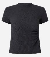 Blusa Texturizada com Golinha Alta e Franzido - 1