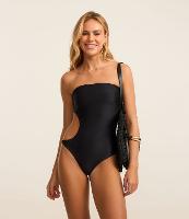 Maiô sem Alças em Microfibra com Vazado Lateral e Corrente Metalizado - 2