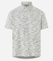 Camisa em Tweed com Textura e Listras Abstratas - 1