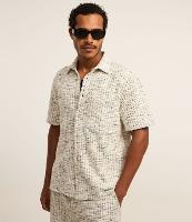 Camisa em Tweed com Textura e Listras Abstratas - 2