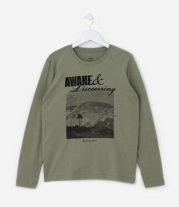 Camiseta Infantil com Estampa Paisagem - Tam 5 a 14 Anos - 1