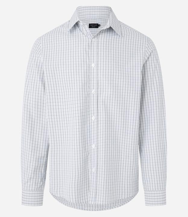 Camisa Regular em Tricoline com Estampa Xadrez - 1