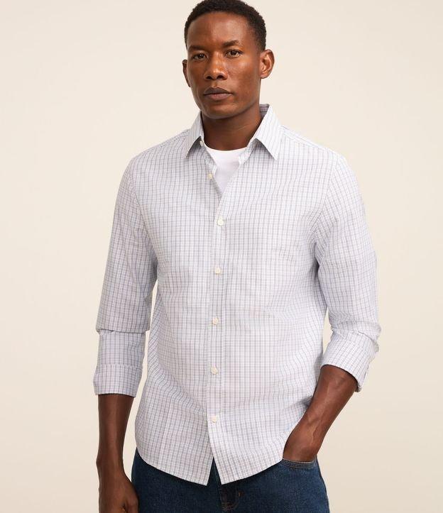 Camisa Regular em Tricoline com Estampa Xadrez - 2