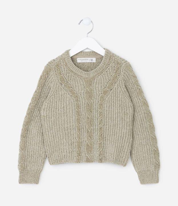 Suéter Infantil em Chenille com Fio Metalizado - Tam 5 a 14 Anos - 1