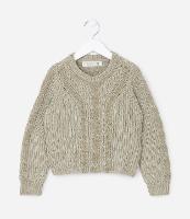 Suéter Infantil em Chenille com Fio Metalizado - Tam 5 a 14 Anos - 1