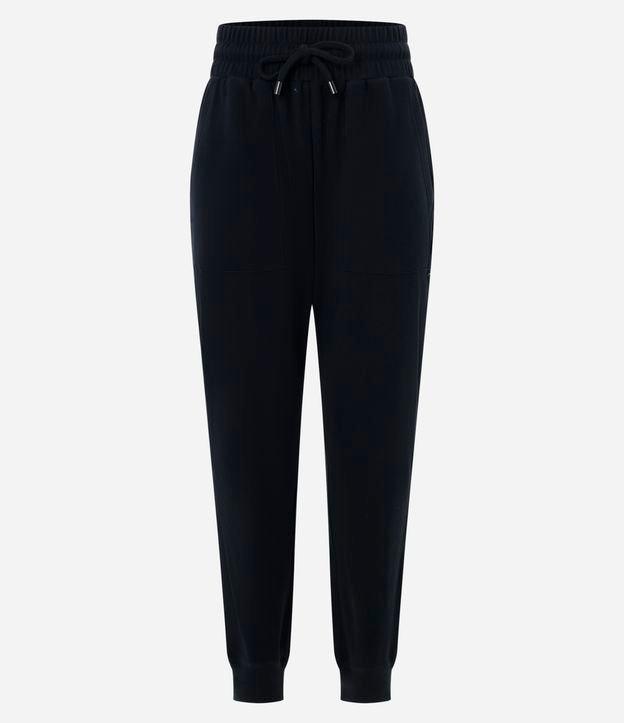 Calça Jogger Cintura Alta em Moletinho com Amarração - 1