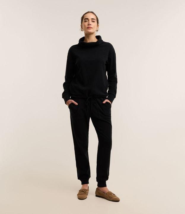 Calça Jogger Cintura Alta em Moletinho com Amarração - 2