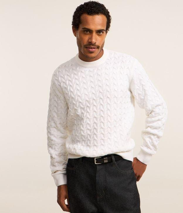 Suéter em Tricô com Textura Chevron - 2