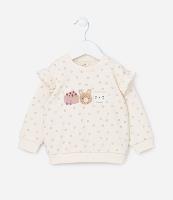 Casaco Infantil com Babadinhos e Bordado Chá da Tarde - Tam 0 a 18 meses - 1