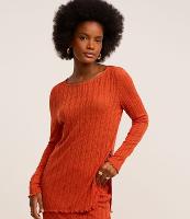 Blusa com Linho e Malha de Textura Canelada - 1