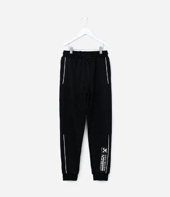 Calça Infantil em Tech Fleece e Estampa Minecraft - Tam 5 a 14 Anos