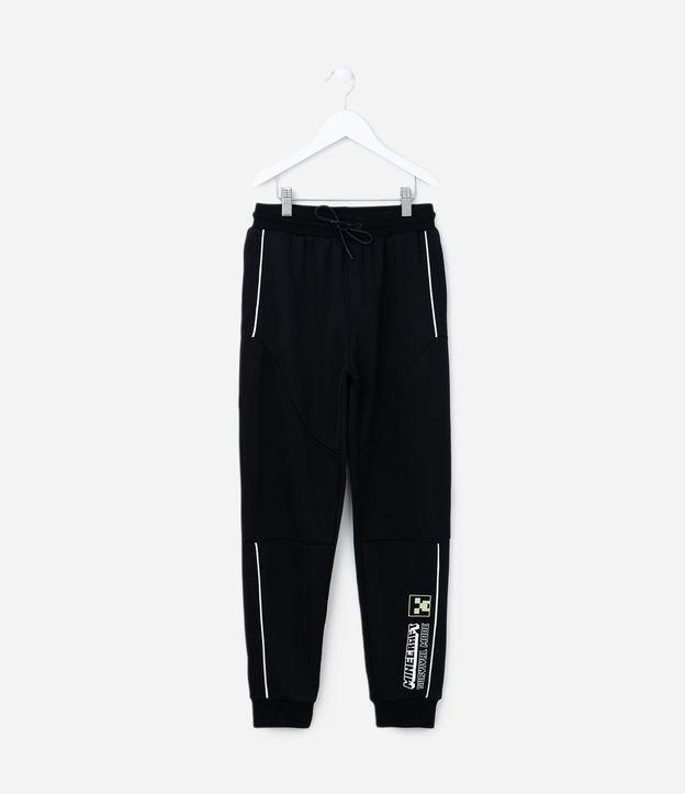 Calça Infantil em Tech Fleece e Estampa Minecraft - Tam 5 a 14 Anos - 1