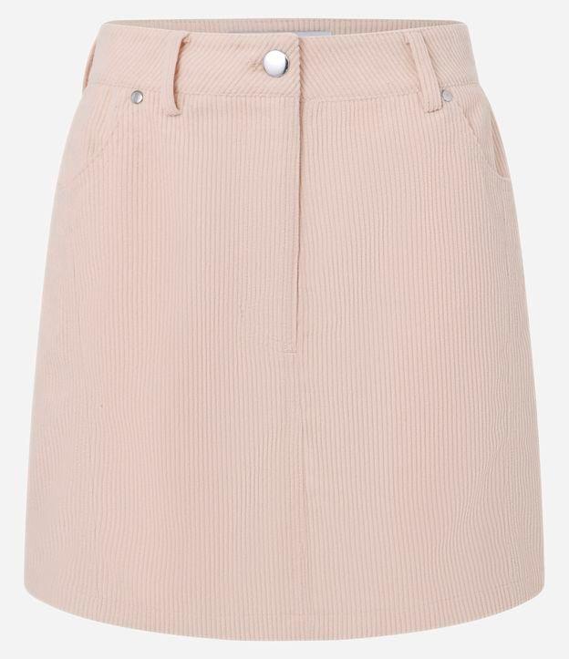 Saia Curta em Veludo com Bolsos Embutidos - 1