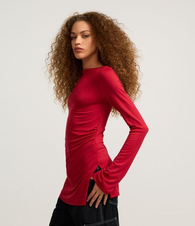 Blusa em Ribana com Franzido Lateral e Gola Altinha - 2