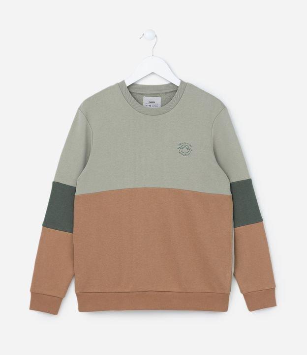 Casaco Infantil com Recortes Contrastantes - Tam 5 a 14 Anos - 1