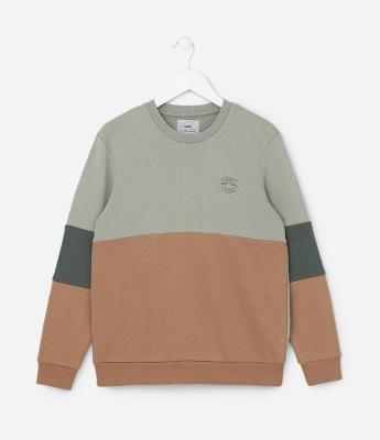 Casaco Infantil com Recortes Contrastantes - Tam 5 a 14 Anos