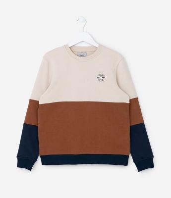 Casaco Infantil com Recortes Contrastantes - Tam 5 a 14 Anos