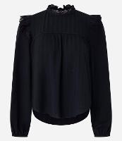 Blusa Bata Oversized com Detalhes de Rendas - 1