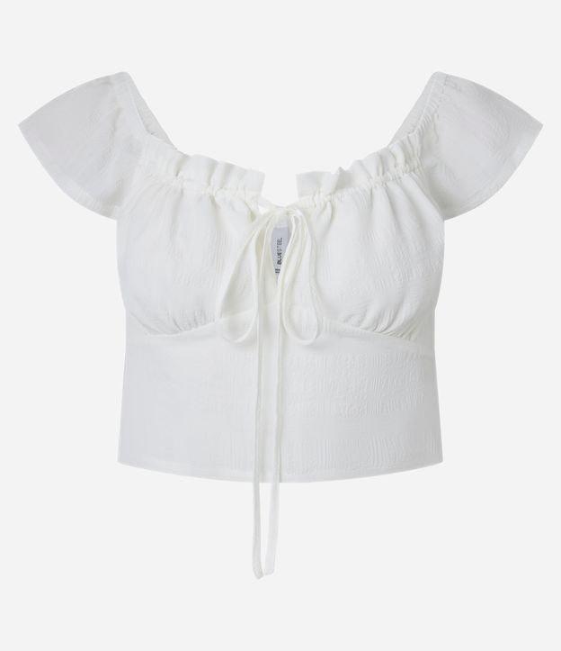 Blusa Cropped em Chiffon com Amarração Frontal - 1