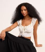 Blusa Cropped em Chiffon com Amarração Frontal - 2