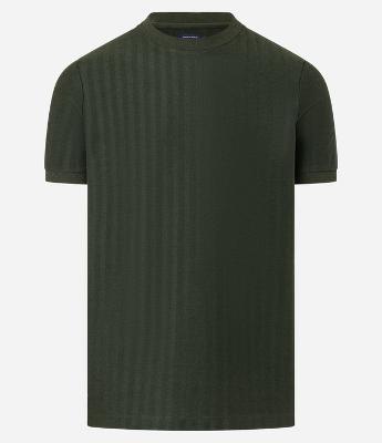 Camiseta Slim em Algodão com Textura Espinha de Peixe
