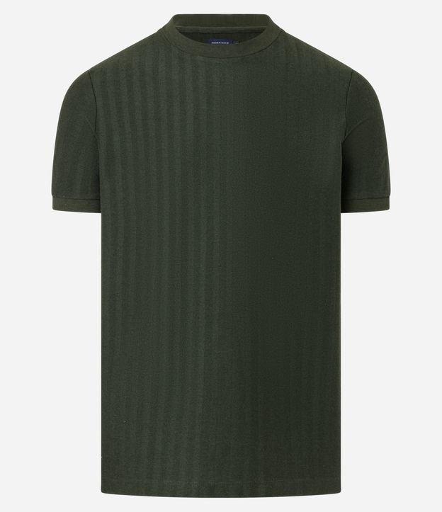 Camiseta Slim em Algodão com Textura Espinha de Peixe - 1