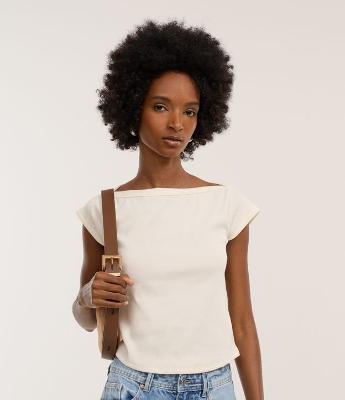 Blusa em Ribana com Gola Canoa