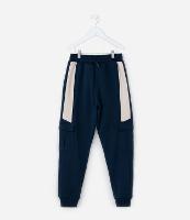 Calça Infantil em Moletom com Bolsos Cargo - Tam 5 a 14 Anos - 1