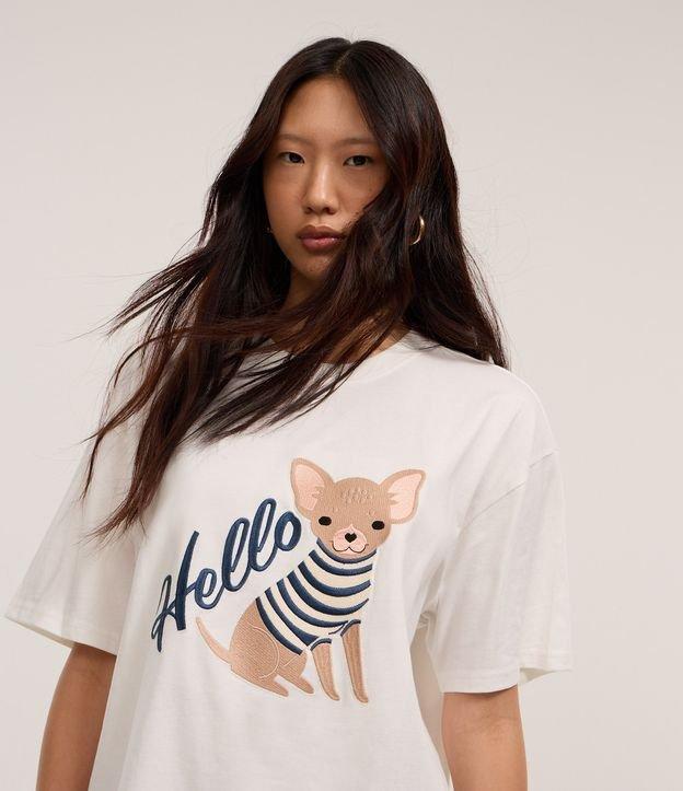 Blusa em Algodão com Bordado de Cachorro de Roupinha - 1