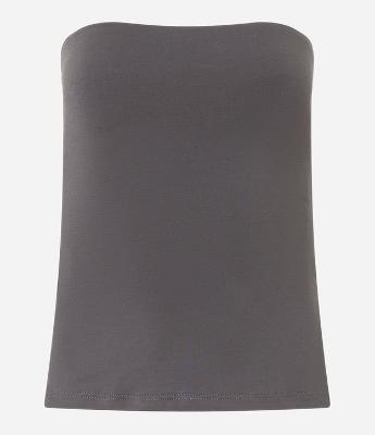 Blusa em Microfibra Tomara que Caia com Fenda Lateral