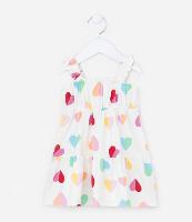 Vestido Infantil com Estampa Corações - Tam 0 a 18 meses - 1