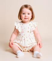 Conjunto Infantil com Babadinho e Estampa Floral - Tam 0 a 18 meses - 2