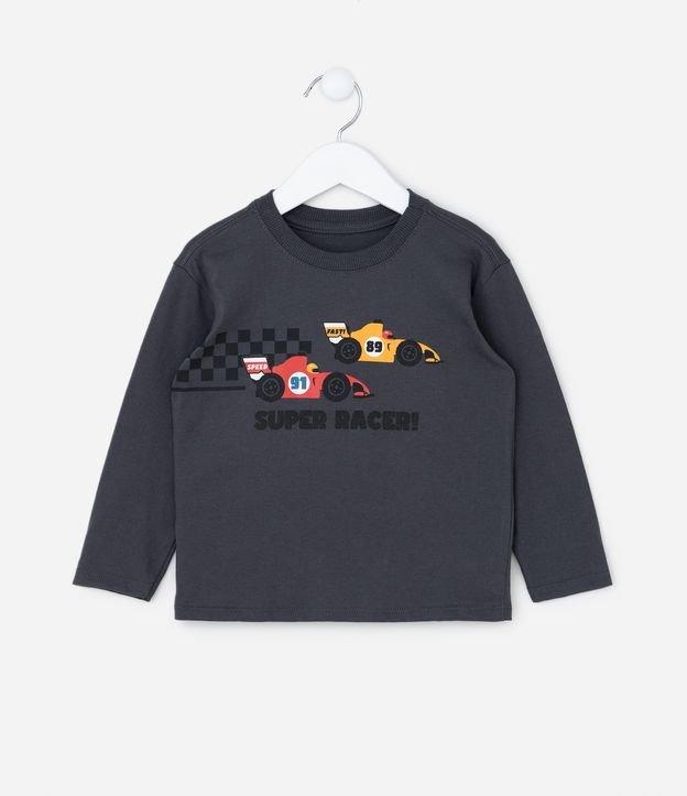 Camiseta Infantil com Estampa Carros de Corrida - Tam 1 a 6 Anos - 1