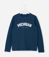 Camiseta Infantil com Lettering Michigan - Tam 5 a 14  Anos - 1