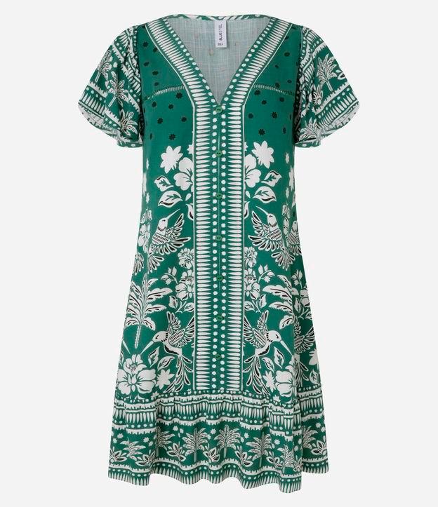 Vestido Curto em Viscose com Estampa Floral - 1