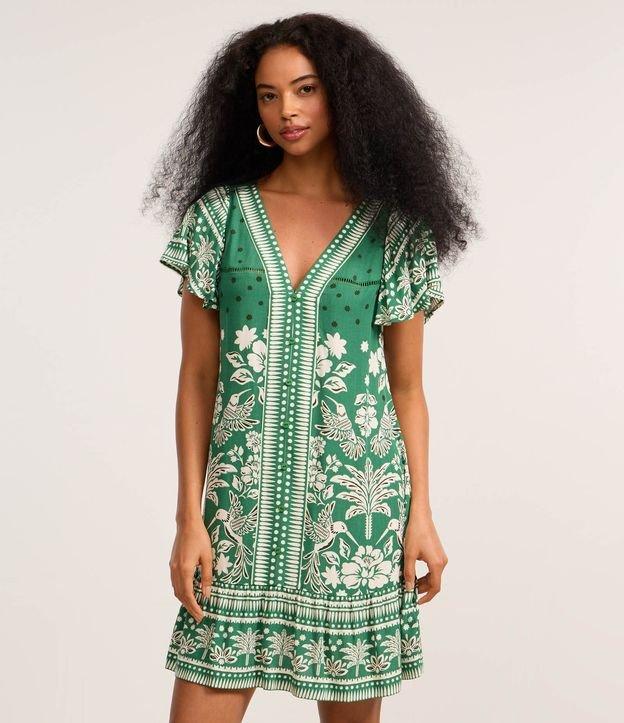 Vestido Curto em Viscose com Estampa Floral - 2