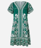 Vestido Curto em Viscose com Estampa Floral - 1