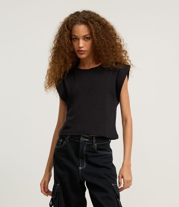 Blusa em Ribana sem Manga Ombreira - 2