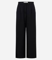 Calça Wide Leg em Alfaiataria com Fechamento Deslocado - 1