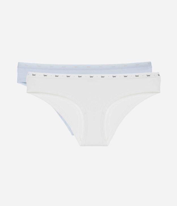 Kit 02 Calcinhas Biquíni em Cotton com Cós Estampado - 1