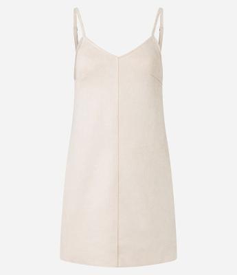 Vestido Curto em Suede com Alcinhas Finas