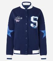 Jaqueta College em Moletom com Forro Quentinho Estampa Stitch - 1