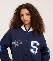 Jaqueta College em Moletom com Forro Quentinho Estampa Stitch - 2