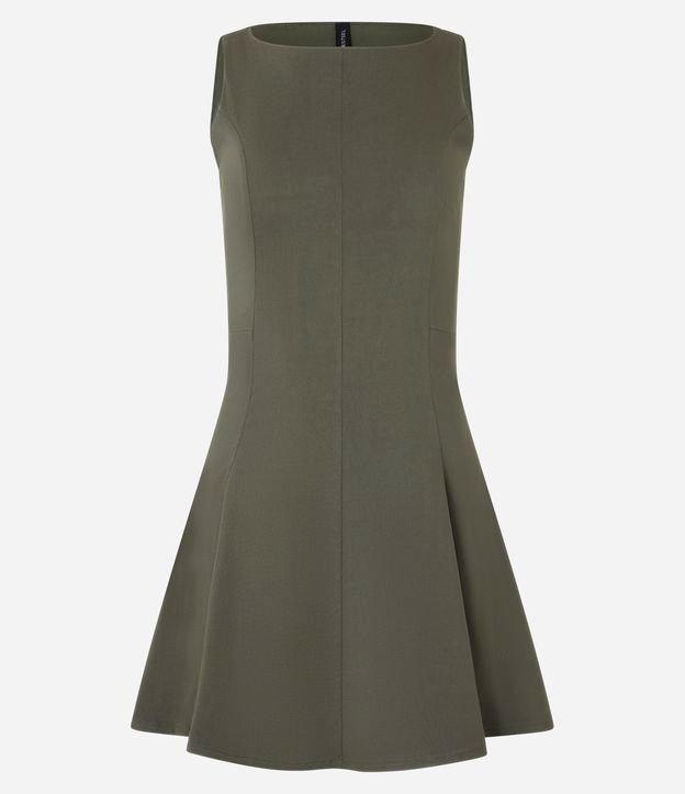 Vestido Curto Evasê em Bengaline com Pregas - 1