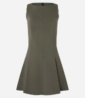 Vestido Curto Evasê em Bengaline com Pregas - 1