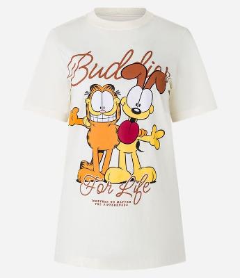 Blusa T-shirt em Algodão com Estampa Garfield
