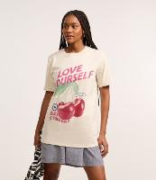 Camiseta Alongada em Algodão Estampa Cerejas Love Yourself - 2