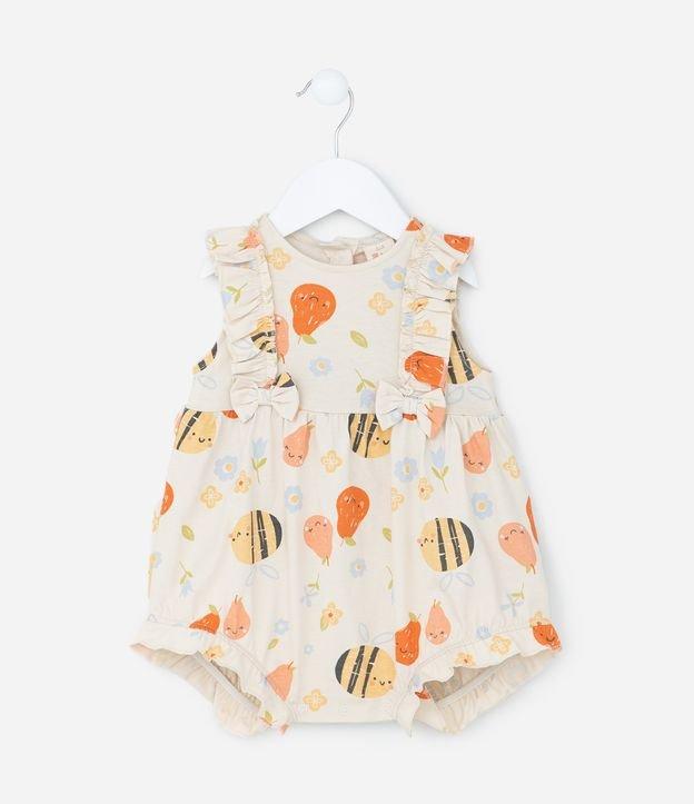 Macaquinho Infantil com Babadinhos e Lacinhos - Tam 0 a 18 meses - 1